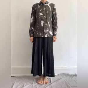 Dries Van Noten Black and White Abstract Button-Down Shirt